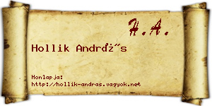Hollik András névjegykártya